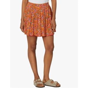 Toad & Co Sunkissed Recycled Poly Pleated Skort Red Floral Tennis Skirt XL‎